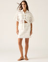 Daniela Textured Mini Skirt White