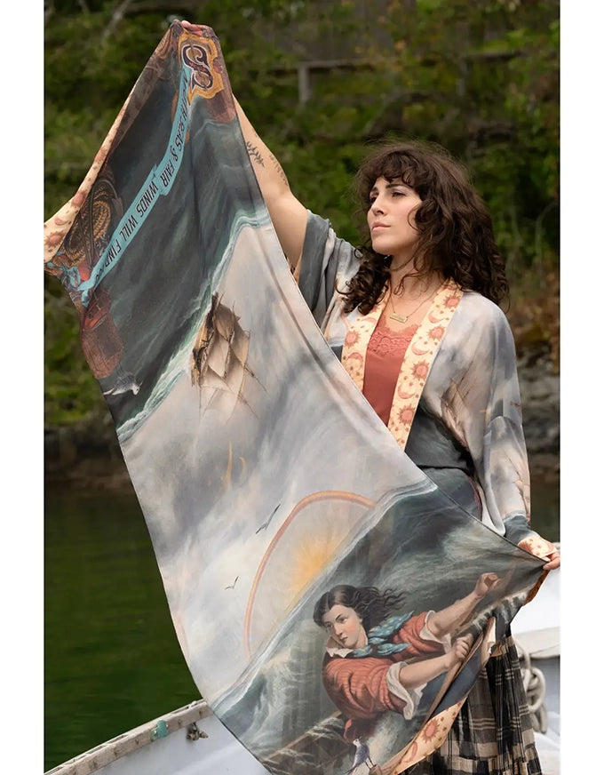 Hold Fast Bamboo Scarf w Sun, Moon & Rainbow