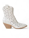 Dendy Ankle Boots White Cut-Out Leather