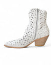 Dendy Ankle Boots White Cut-Out Leather