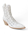 Dendy Ankle Boots White Cut-Out Leather