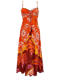 Dress Wilma Bright Orange Print