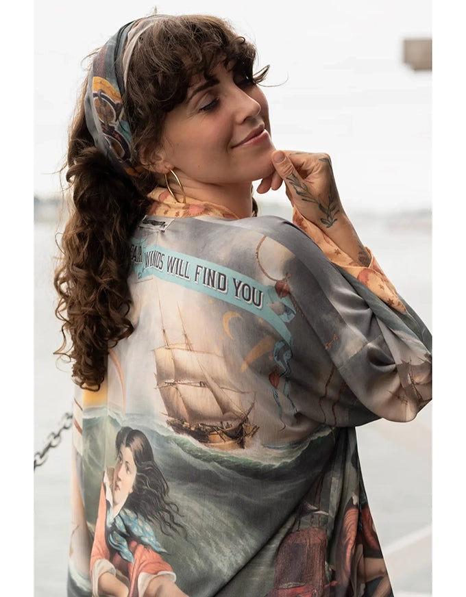Hold Fast Pixie Cropped Bamboo Kimono
