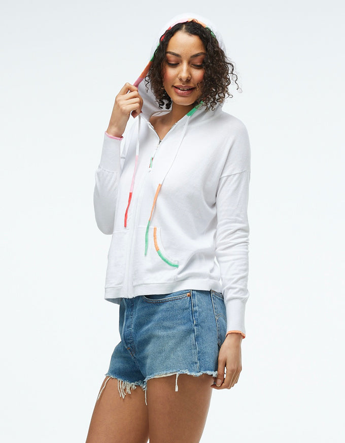 Embroidered Hoody White