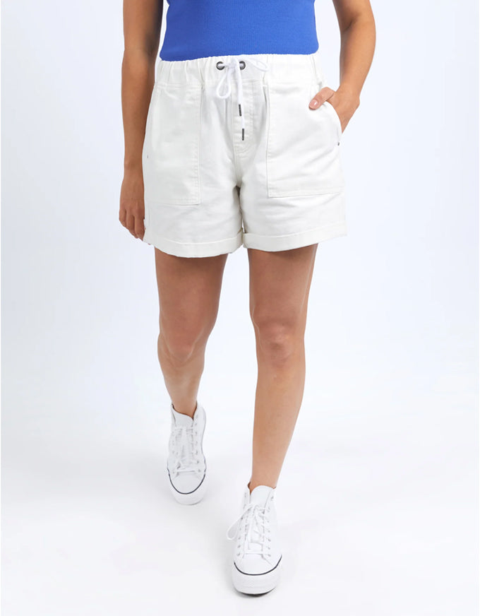 Emma Relaxed Denim Shorts Vintage White