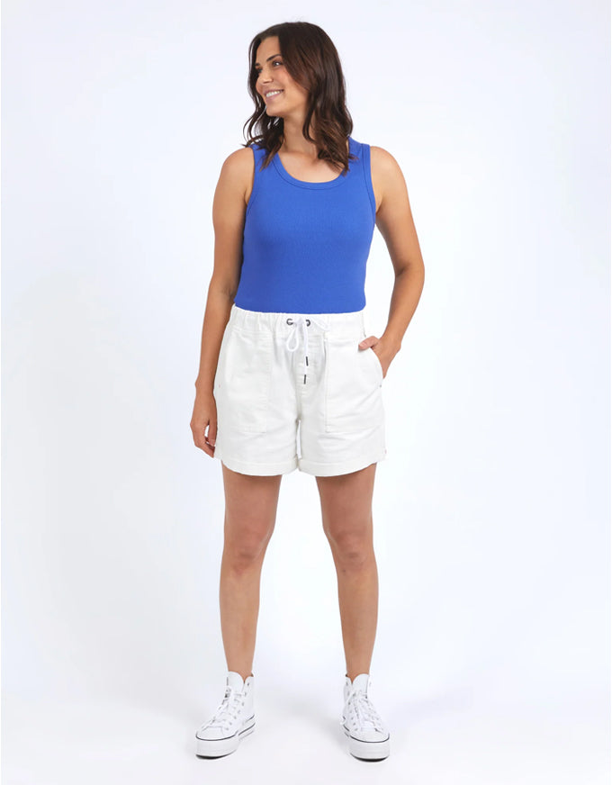 Emma Relaxed Denim Shorts Vintage White