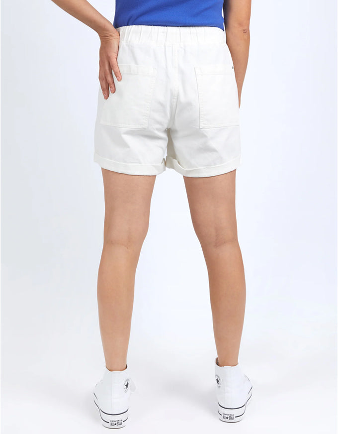 Emma Relaxed Denim Shorts Vintage White