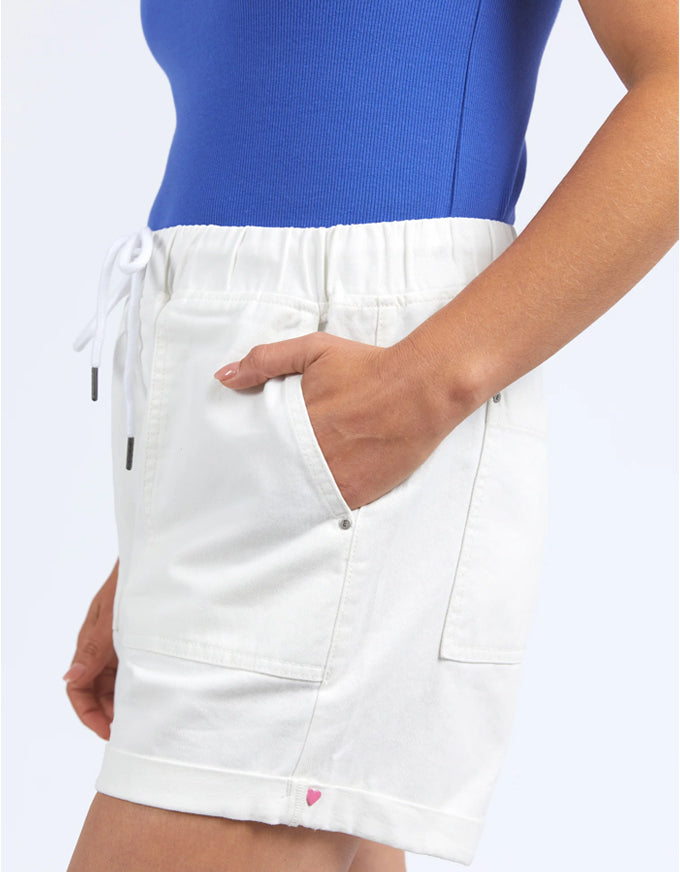 Emma Relaxed Denim Shorts Vintage White