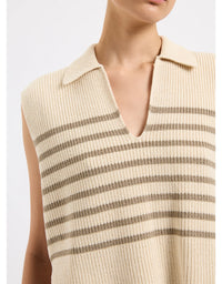 Enes Knit Vest Chestnut Stripe