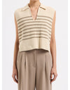 Enes Knit Vest Chestnut Stripe