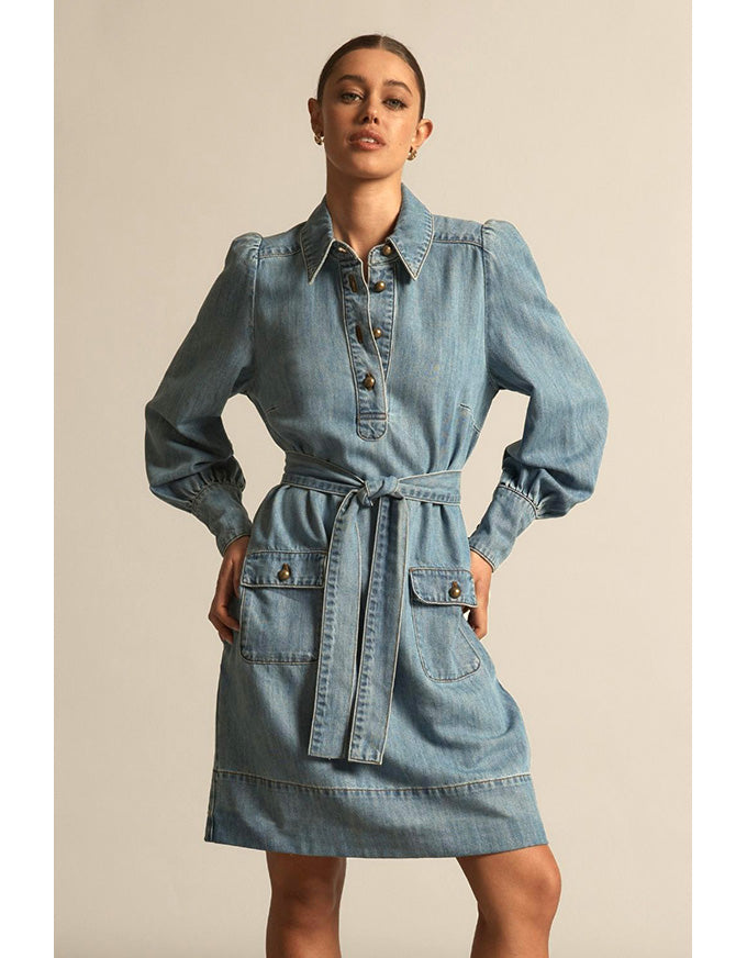 Opal Dress Light Washed Denim