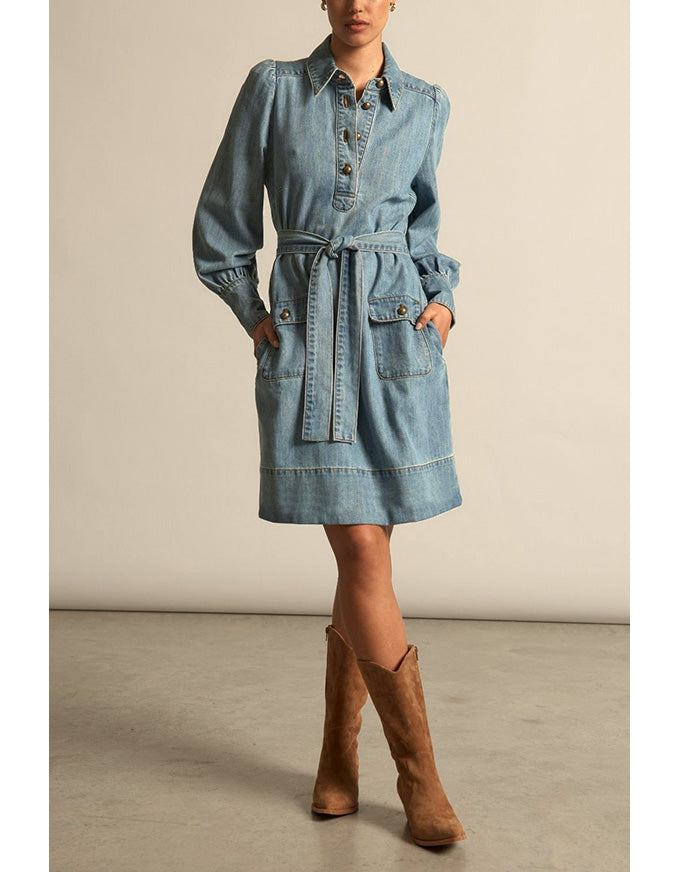 Opal Dress Light Washed Denim