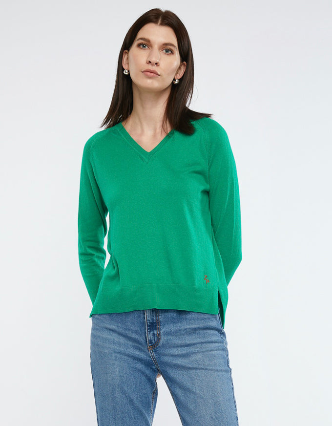 Essential V Knit Emerald