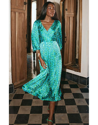 Ethereal Eden Midi Dress Emerald