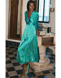 Ethereal Eden Midi Dress Emerald