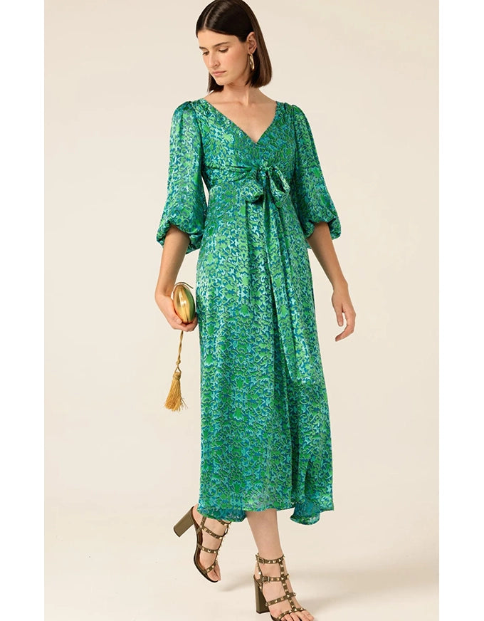 Ethereal Eden Midi Dress Emerald