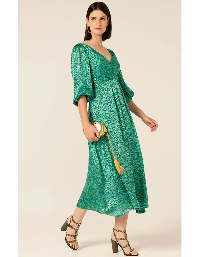 Ethereal Eden Midi Dress Emerald