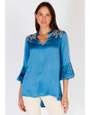 Faja Shirt Blue with Jewels