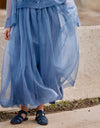 Fairy Skirt Splash Blue - Silk Organza