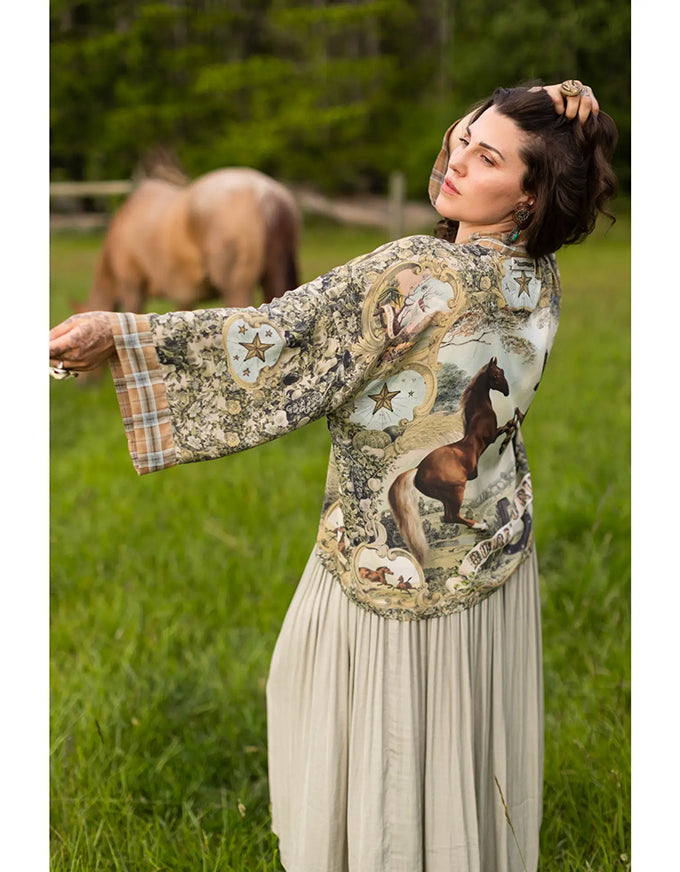 Born To Run Cropped Bamboo Kimono