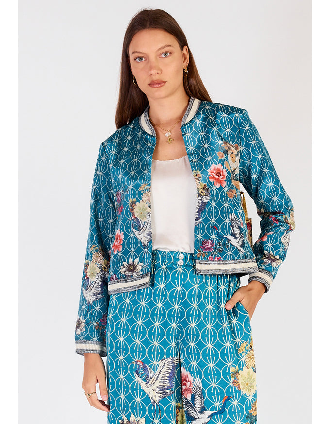 Flamingo Jacket Blue Print