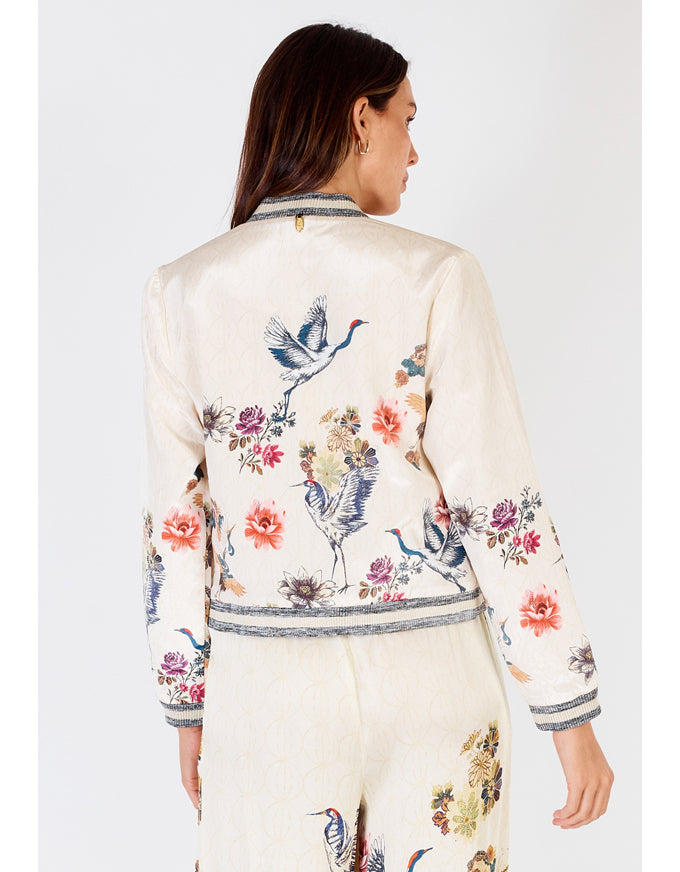 Flamingo Jacket Cream Print