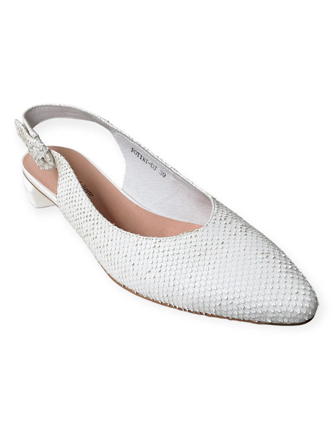 Fotini White Sling Back