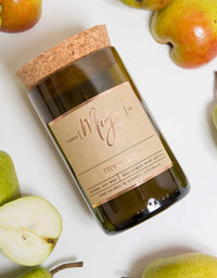 Wine Bottle Candle French Pear