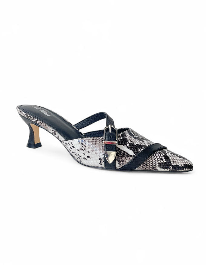 Galaxi Kitten Heels Black Snake