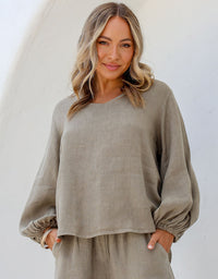 Giocosa Linen Top Dune