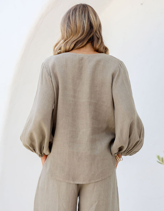 Giocosa Linen Top Dune