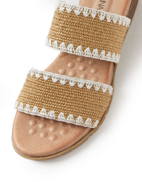 GISTER Sandals Sand/White Elastic Straw