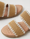 GISTER Sandals Sand/White Elastic Straw