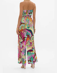 Giza Goddess Silk Tie Waist Strapless Jumpsuit by Camilla