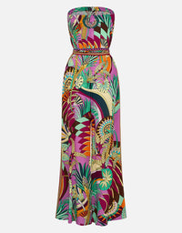 Giza Goddess Silk Tie Waist Strapless Jumpsuit by Camilla