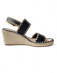 Gogos Espadrille Wedge Heels Black