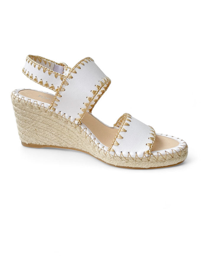 Gogos Espadrille Wedge Heels White