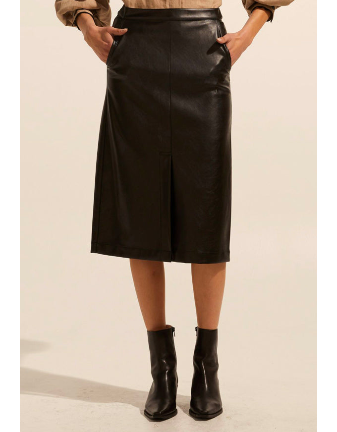 Halt Leatherette Skirt Black