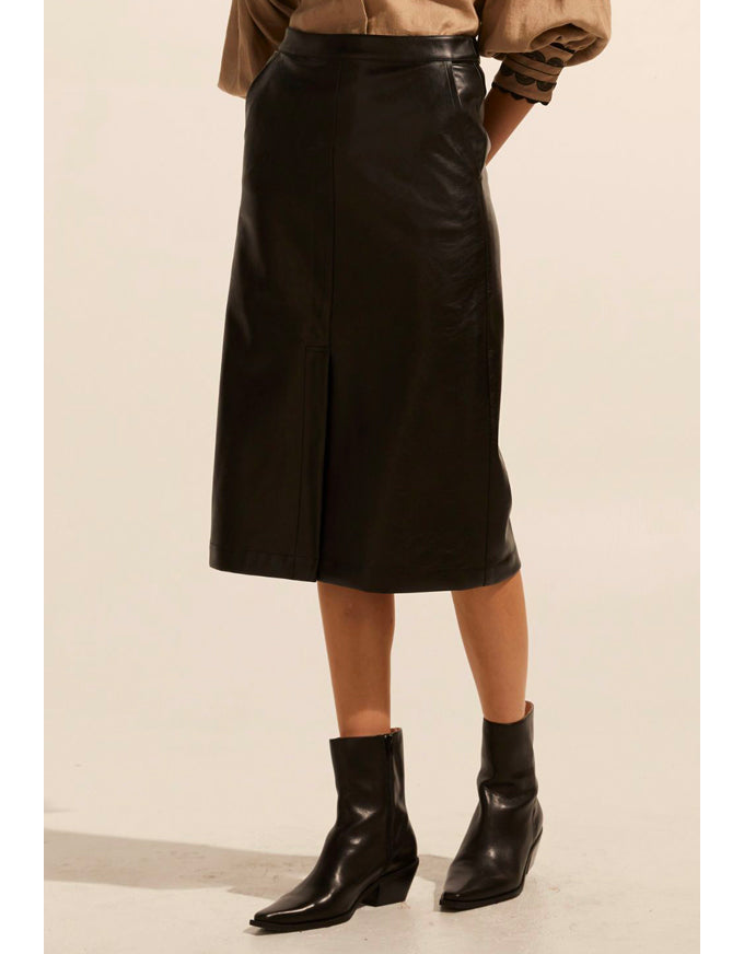 Halt Leatherette Skirt Black