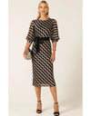 Heart of Paris Dress Black/Gold Chevron