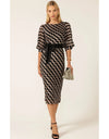 Heart of Paris Dress Black/Gold Chevron