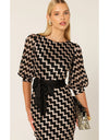 Heart of Paris Dress Black/Gold Chevron