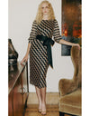 Heart of Paris Dress Black/Gold Chevron