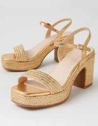 Kondry Platform Heels Gold Weave