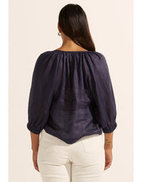 Imbue Top Indigo Ramie