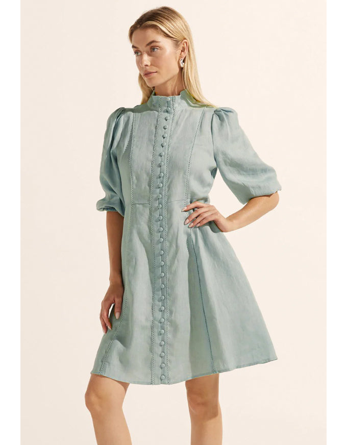 Jargon Dress Aquamarine Linen