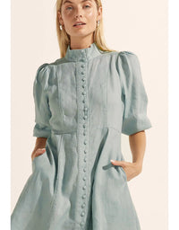 Jargon Dress Aquamarine Linen