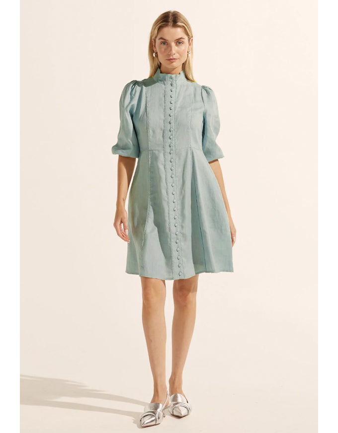 Jargon Dress Aquamarine Linen