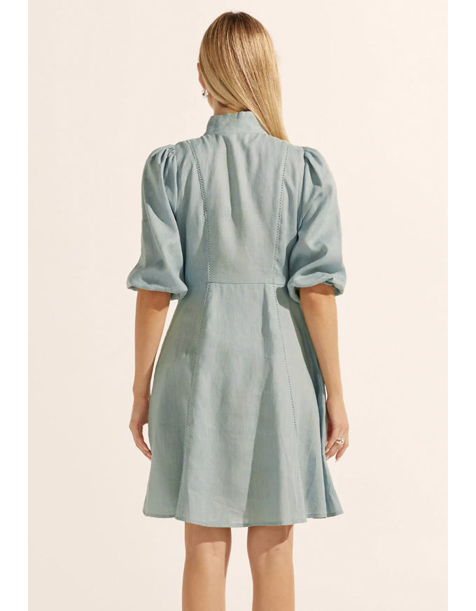 Jargon Dress Aquamarine Linen