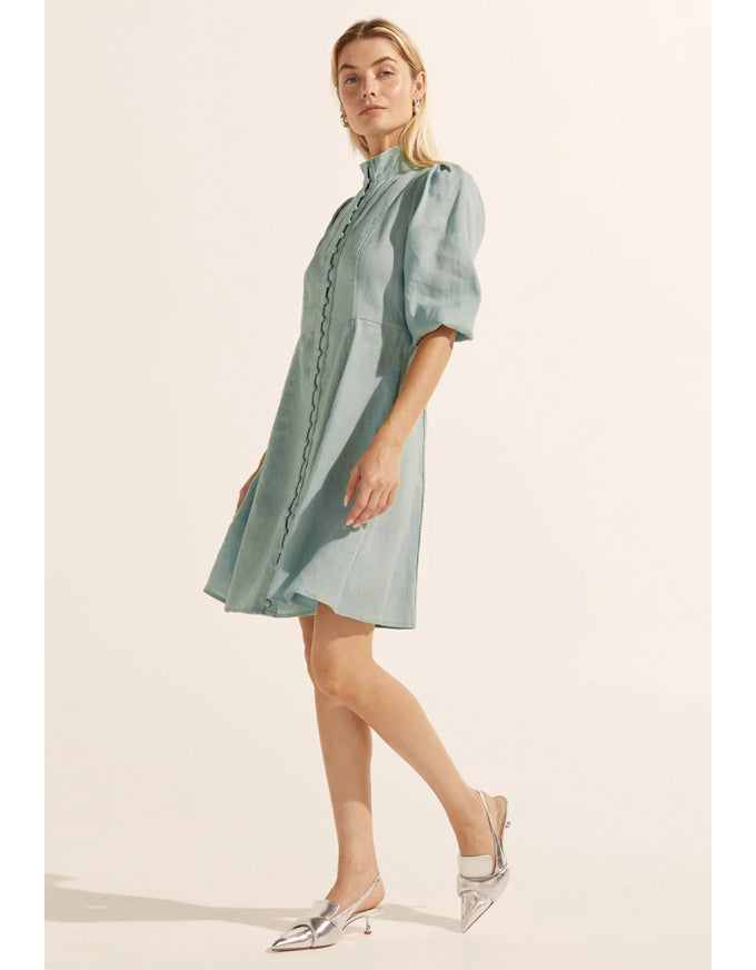 Jargon Dress Aquamarine Linen